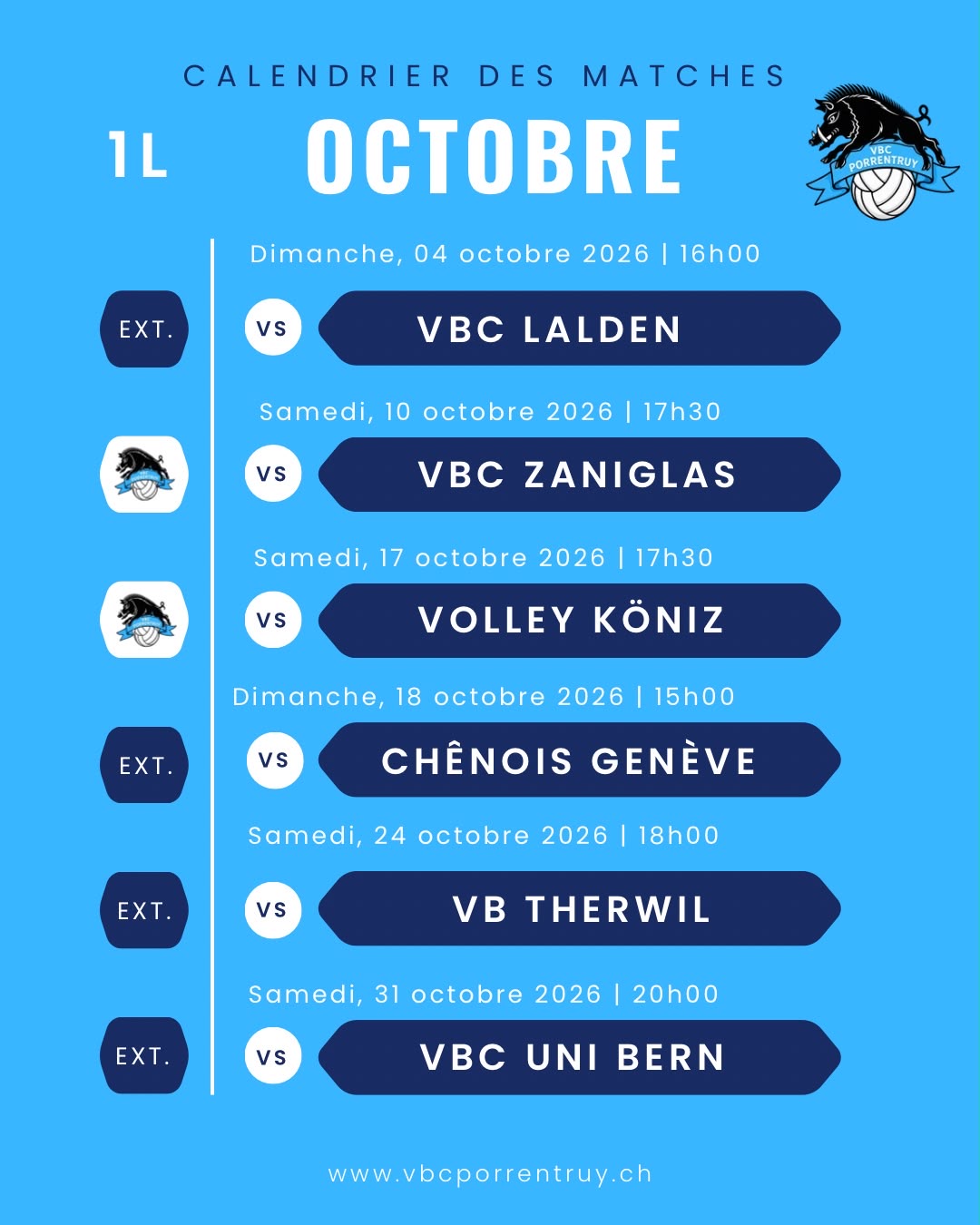 D1 - programme octobre 2026